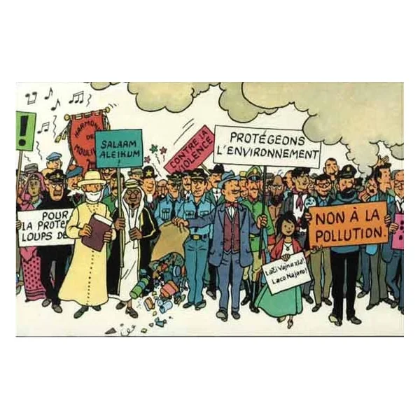 TINTIN: LA CARTE DE VOEUX 1972 - poster frise 180 x 29 cm