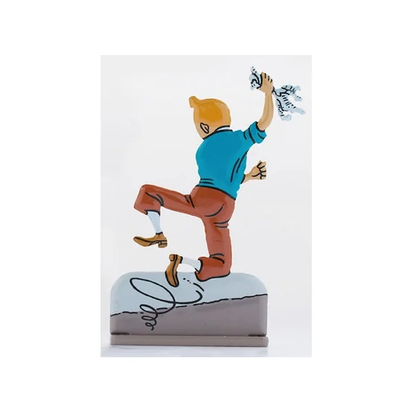 TINTIN: LE TEMPLE DU SOLEIL - figurine 'relief' en métal 5.5 cm