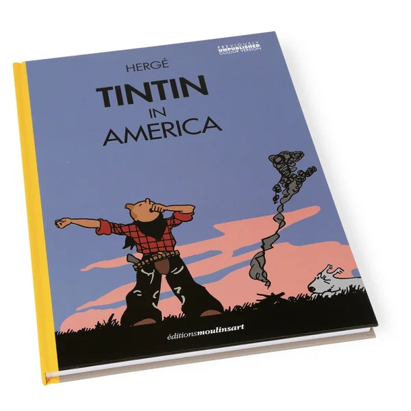 TINTIN: TINTIN IN AMERICA (Tintin awakes cover) - ENGLISH colorized edition