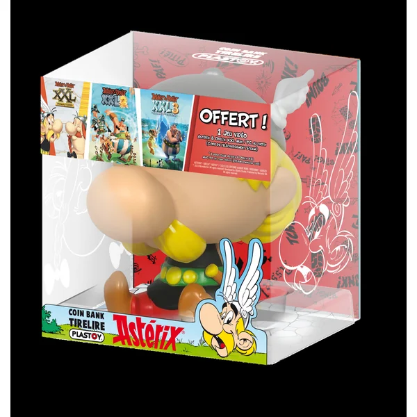 Tirelire Chibi Astérix Plastoy (Nouvelle version 2023 avec téléchargement offert pour un jeu vidéo Astérix XXL)