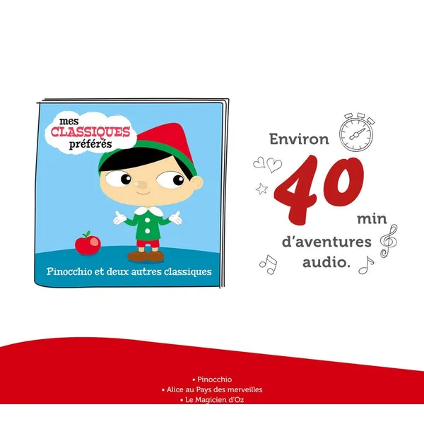 TONIES® - FIGURINE PINOCCHIO + 2 AUTRES CLASSIQUES