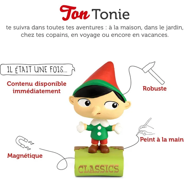 TONIES® - FIGURINE PINOCCHIO + 2 AUTRES CLASSIQUES