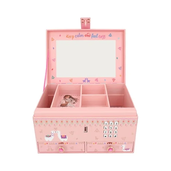 Top Model Coffret à bijoux avec code numérique, Talita et lama, avec mélodie