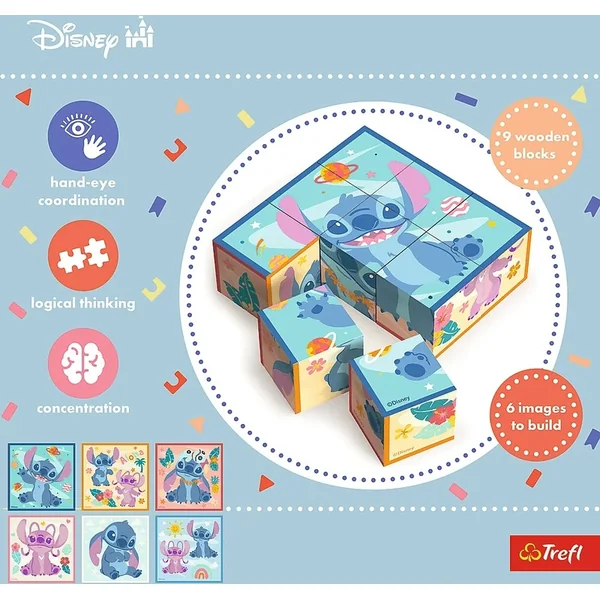 Trefl Cubes en bois, Lilo et Stitch