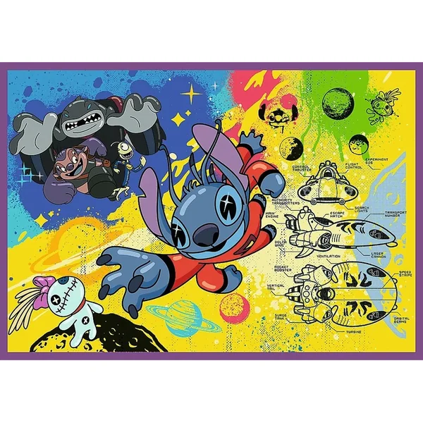 Trefl Puzzle Lilo & Stitch 4 x 250 pièces Incroyable Stitch