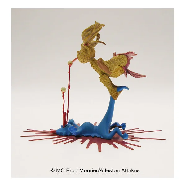 TROLLS DE TROY: TYNETH ECRASE UN SCHFOUMPF - statuette résine 12 cm