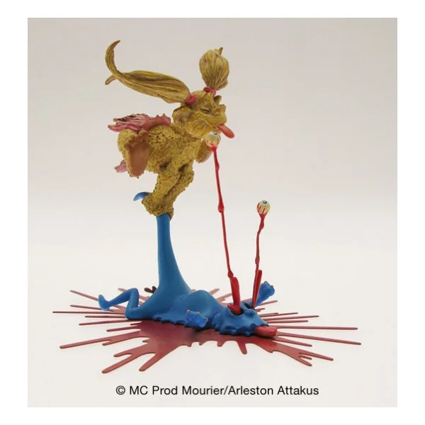 TROLLS DE TROY: TYNETH ECRASE UN SCHFOUMPF - statuette résine 12 cm