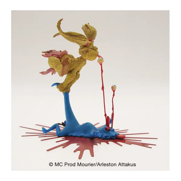 TROLLS DE TROY: TYNETH ECRASE UN SCHFOUMPF - statuette résine 12 cm