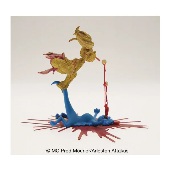 TROLLS DE TROY: TYNETH ECRASE UN SCHFOUMPF - statuette résine 12 cm