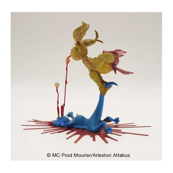 TROLLS DE TROY: TYNETH ECRASE UN SCHFOUMPF - statuette résine 12 cm