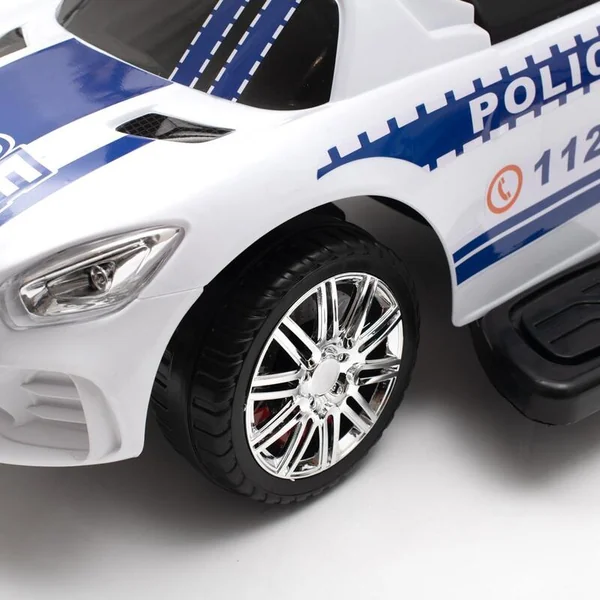 Trottinette pour enfants avec son et barre de guidage Baby Mix POLICE blanche