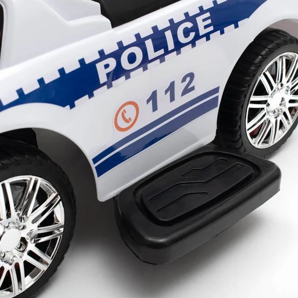 Trottinette pour enfants avec son et barre de guidage Baby Mix POLICE blanche