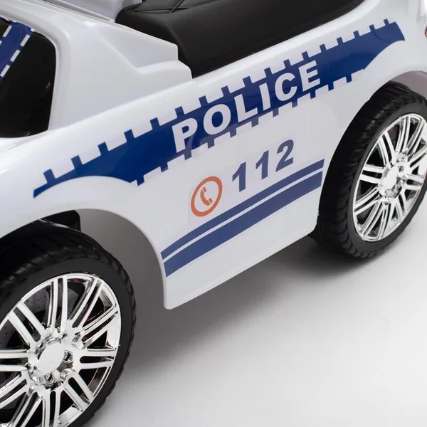 Trottinette pour enfants avec son et barre de guidage Baby Mix POLICE blanche