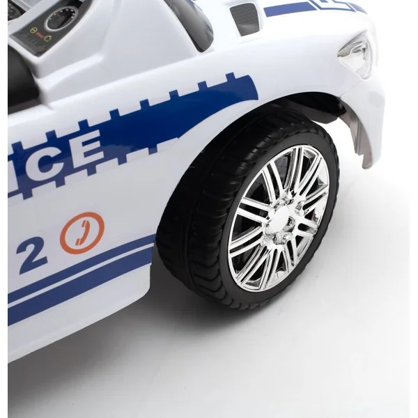 Trottinette pour enfants avec son et barre de guidage Baby Mix POLICE blanche