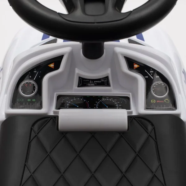 Trottinette pour enfants avec son et barre de guidage Baby Mix POLICE blanche