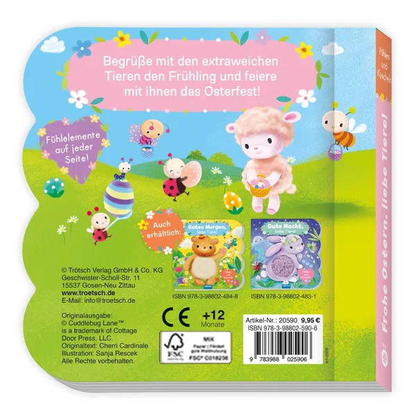 Trötsch Verlag - Books - Frohe Ostern, liebe Tiere - Sensory Board Book - 3+ Years