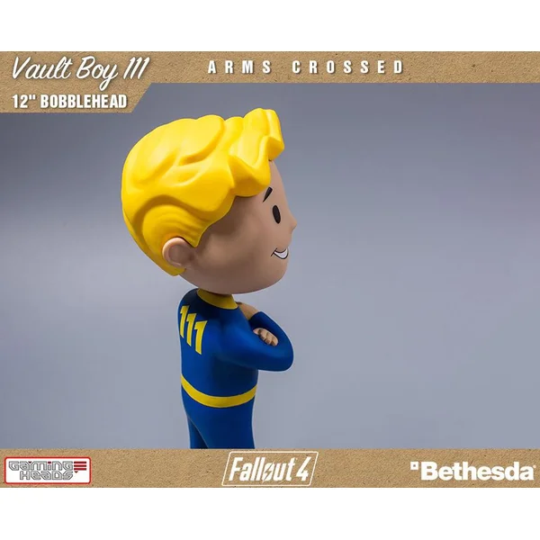 VAULT BOY 111 ARMS CROSSED BOBBLE HEAD FALLOUT 4 GAMING HEADS 30 CM