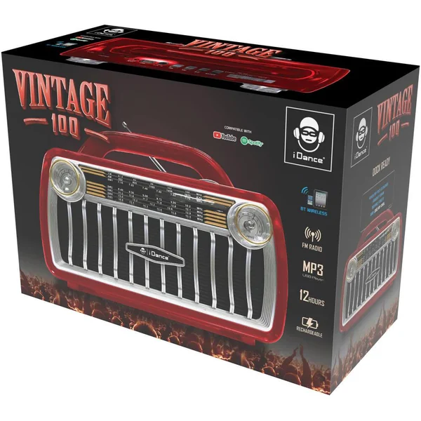 VINTAGE 100 ENCEINTE BLUETOOTH RADIO FM