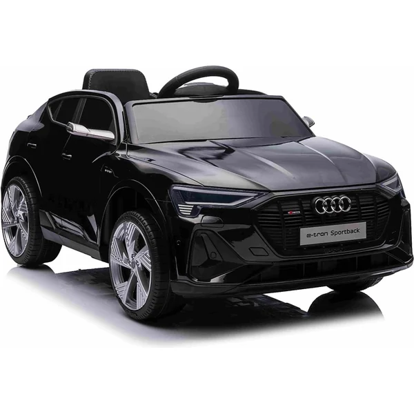 Voiture électrique Audi E-tron Sportback 12V, noire, siège large une place