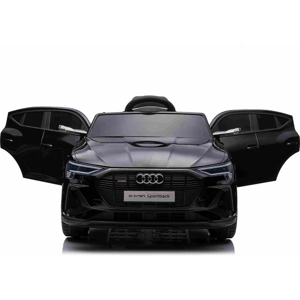 Voiture électrique Audi E-tron Sportback 12V, noire, siège large une place