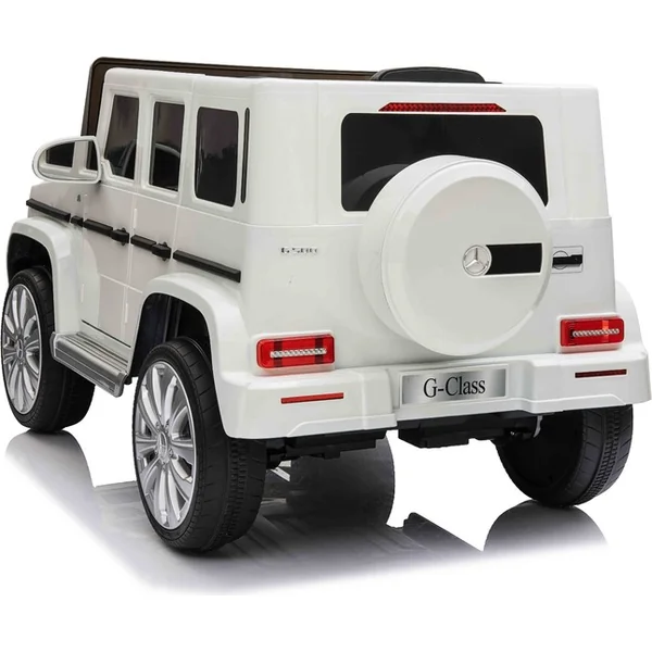 Voiture électrique Mercedes G500 12V, blanche, télécommande 2,4 GHz, entrée USB / SD, o