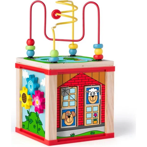 Woody Cube didactique petite avec roues magiques