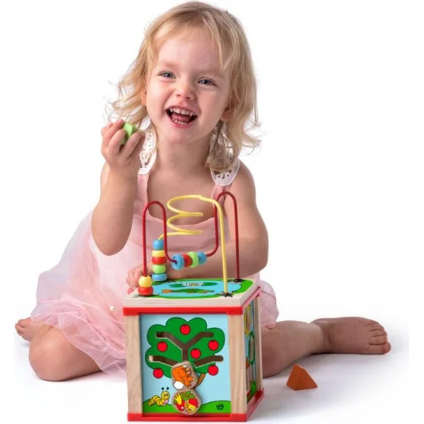 Woody Cube didactique petite avec roues magiques