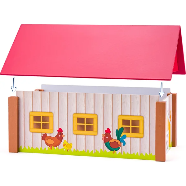 Woody Ferme avec trois bâtiments et base