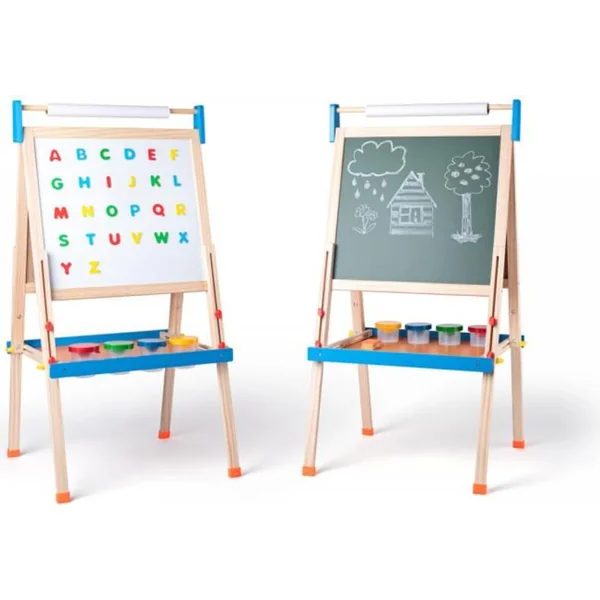 Woody Tableau ABC avec lettres, avec rouleau de papier et gobelets