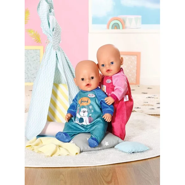 Zapf BABY born Grenouillère en velours bleue, 43 cm