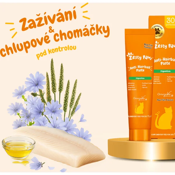 Zesty Paws Anti-Hairball Paste (75 g) – complément alimentaire fonctionnel pour chats pour soutenir