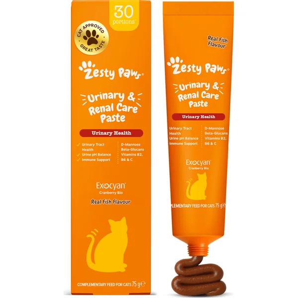 Zesty Paws Urinary et Renal Care Paste (75 g) – complément alimentaire fonctionnel pour chats pour s
