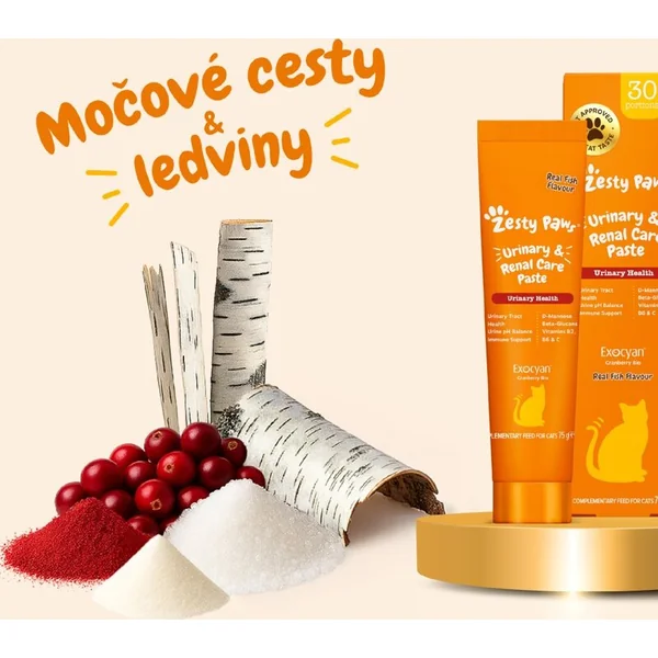 Zesty Paws Urinary et Renal Care Paste (75 g) – complément alimentaire fonctionnel pour chats pour s