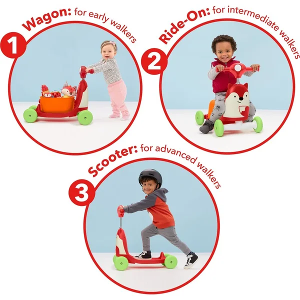 Zoo trotteur 3 en 1 Ride-On Renard 12m+ jusqu'à 20kg